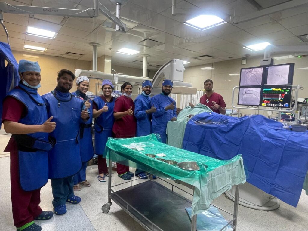 First Distal Trans Radial Angioplasty at Ruby Wanowrie, Dr. Anesh Jain